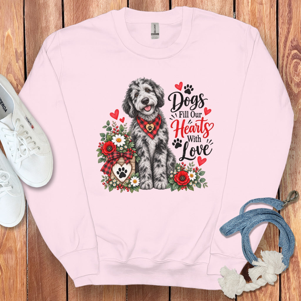 Merle Goldendoodle Hearts Love Sweatshirt