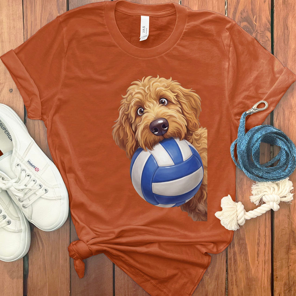 Apricot Goldendoodle Volleyball T-Shirt in Autumn / S by Puppy Jo