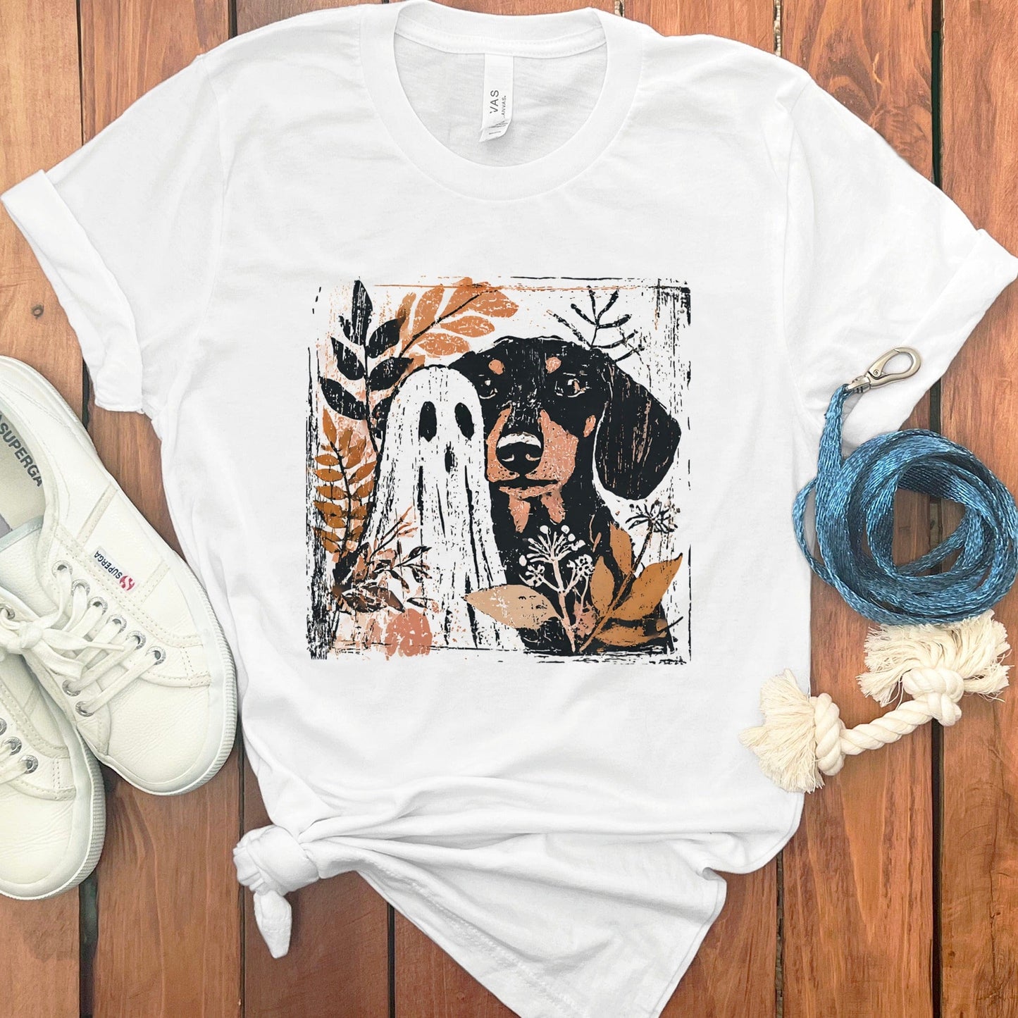 Spooky Dog and Ghost Themed Graphic T-Shirt product