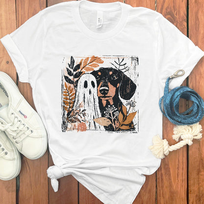 Spooky Dog and Ghost Themed Graphic T-Shirt product
