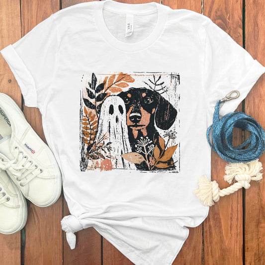 Spooky Dog and Ghost Themed Graphic T-Shirt product