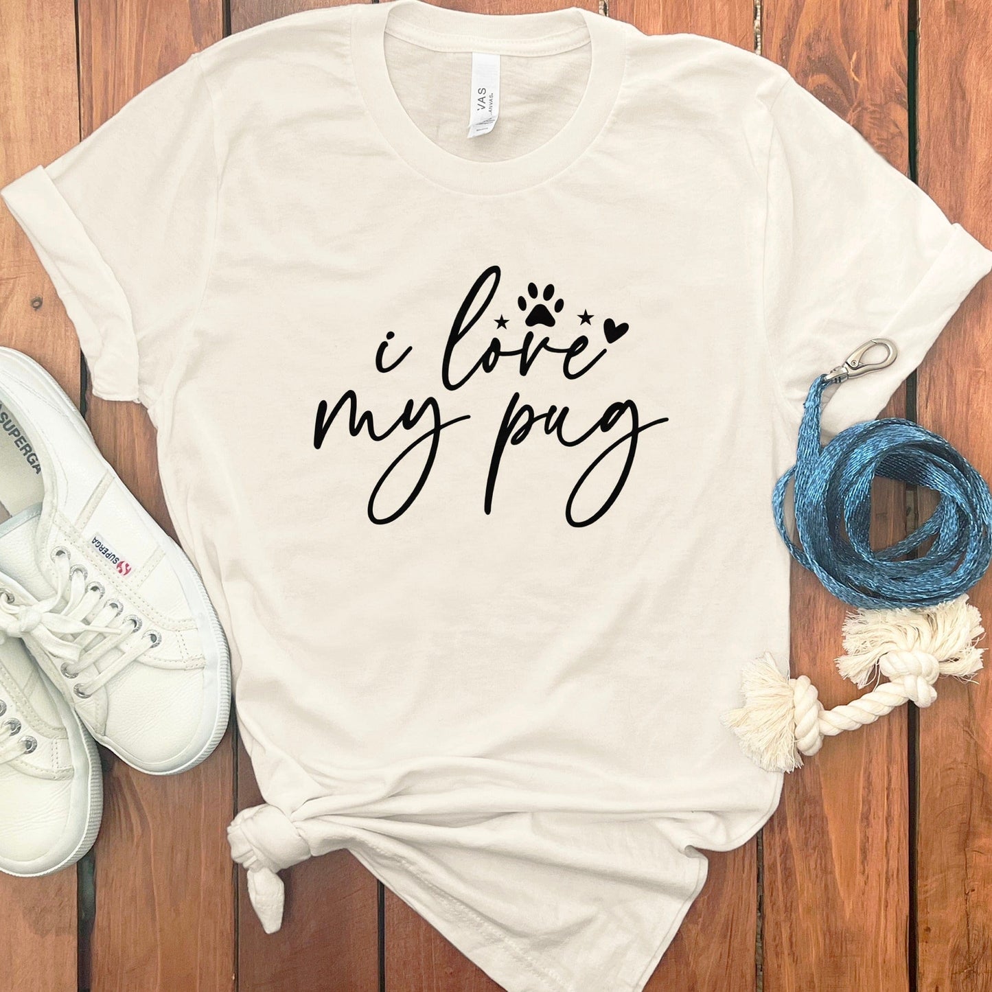 I Love My Pug Graphic Tee Casual Stylish product type