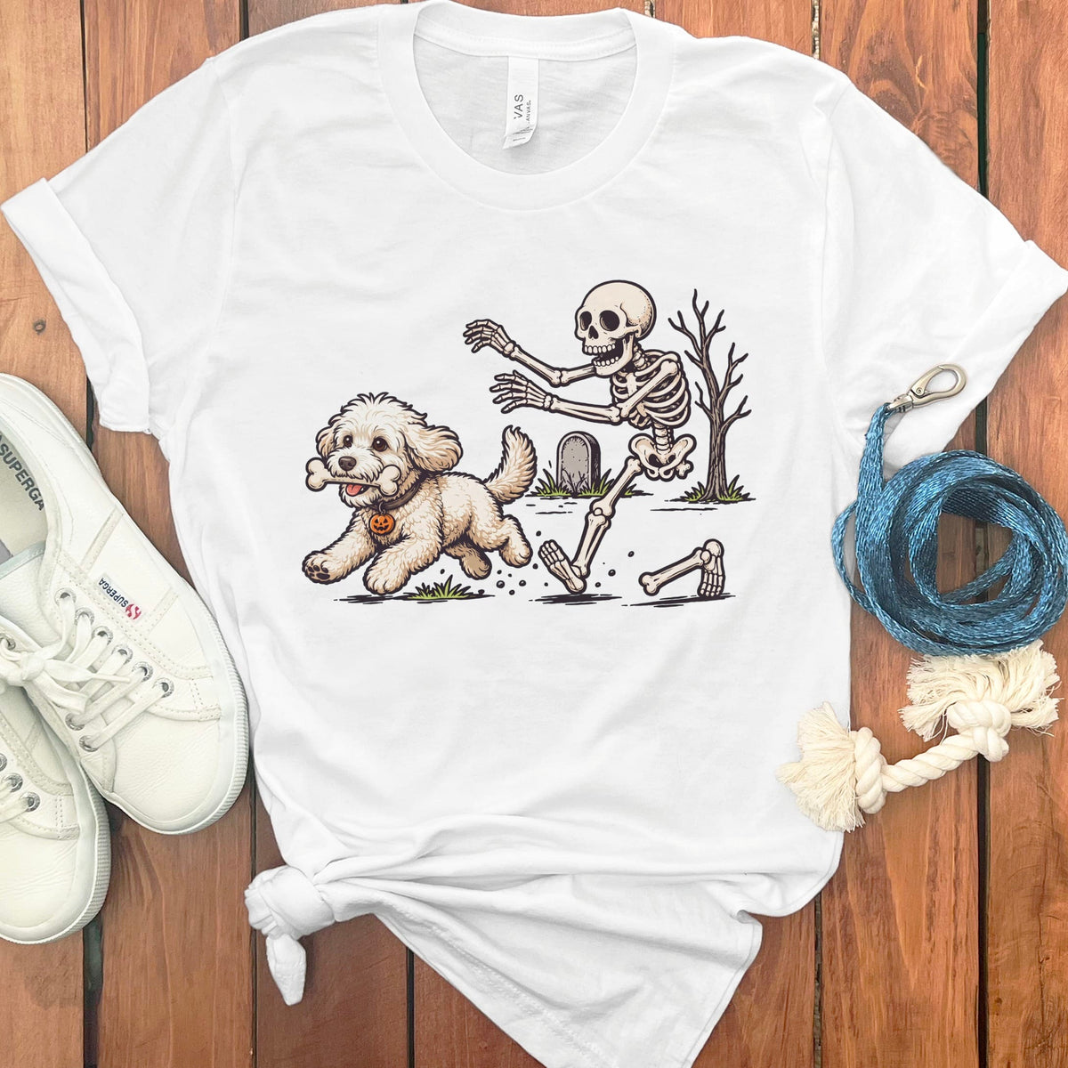 Maltipoo Bone Thief T-Shirt in White / S by Puppy Jo