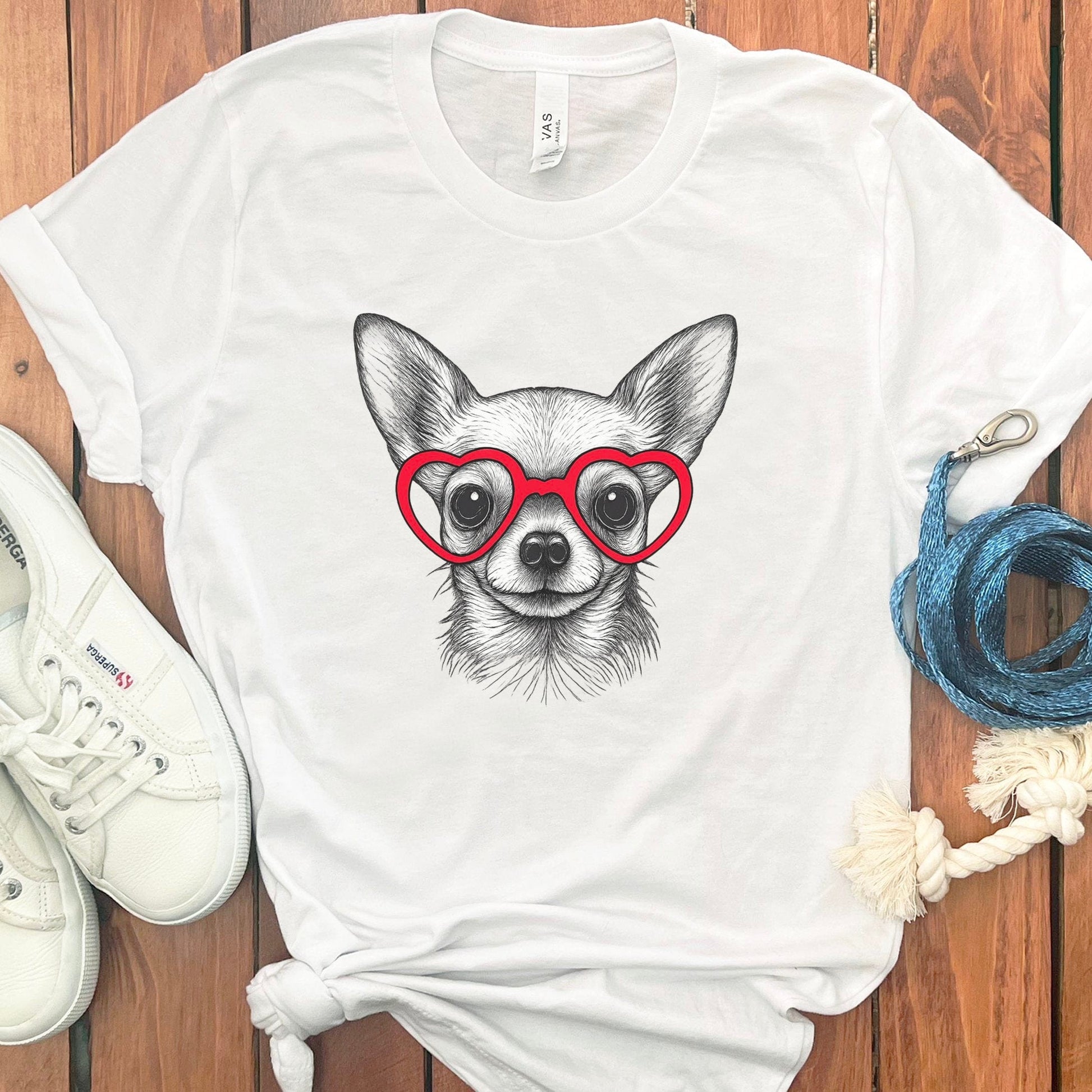 Adorable Chihuahua Illustration Tee Dog Lovers Product