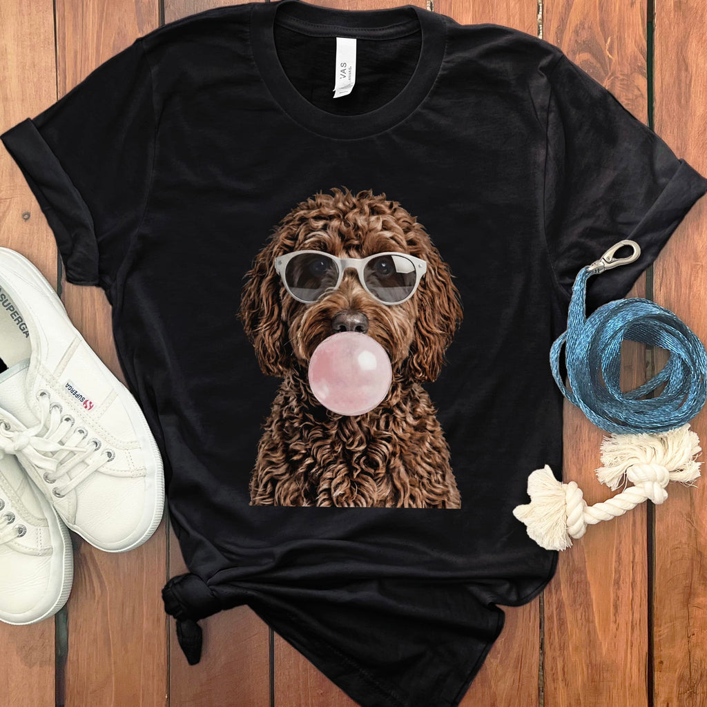 Chocolate Doodle Bubblegum T-Shirt in Black / S by Puppy Jo