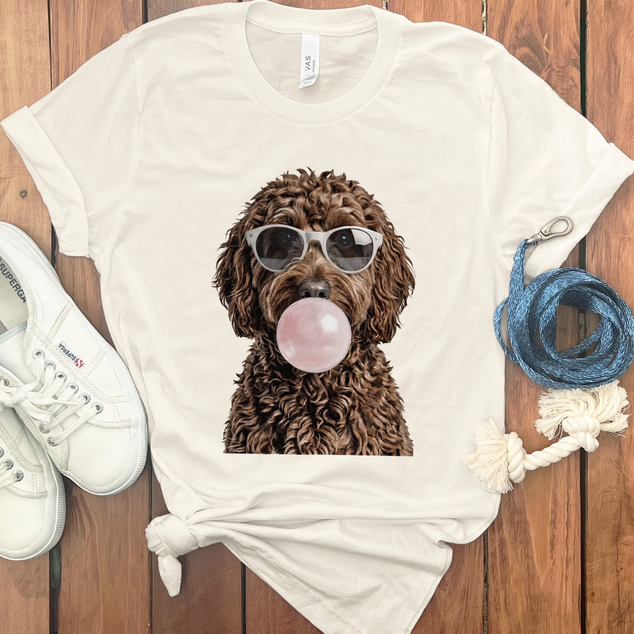 Chocolate Doodle Bubblegum T-Shirt in Natural / S by Puppy Jo