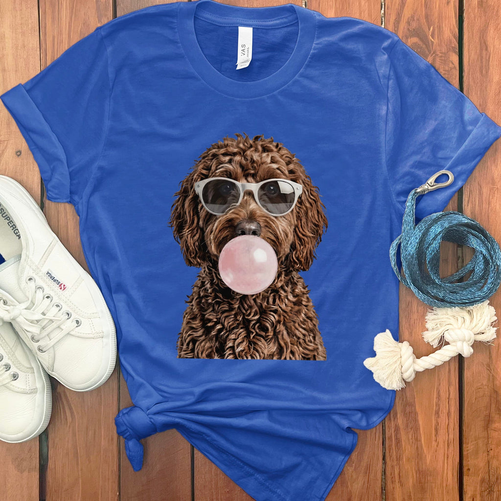 Chocolate Doodle Bubblegum T-Shirt in True Royal / S by Puppy Jo