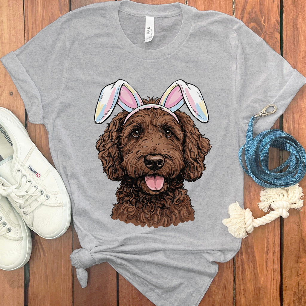 Chocolate Doodle Bunny T-Shirt in Athletic Heather / S by Puppy Jo