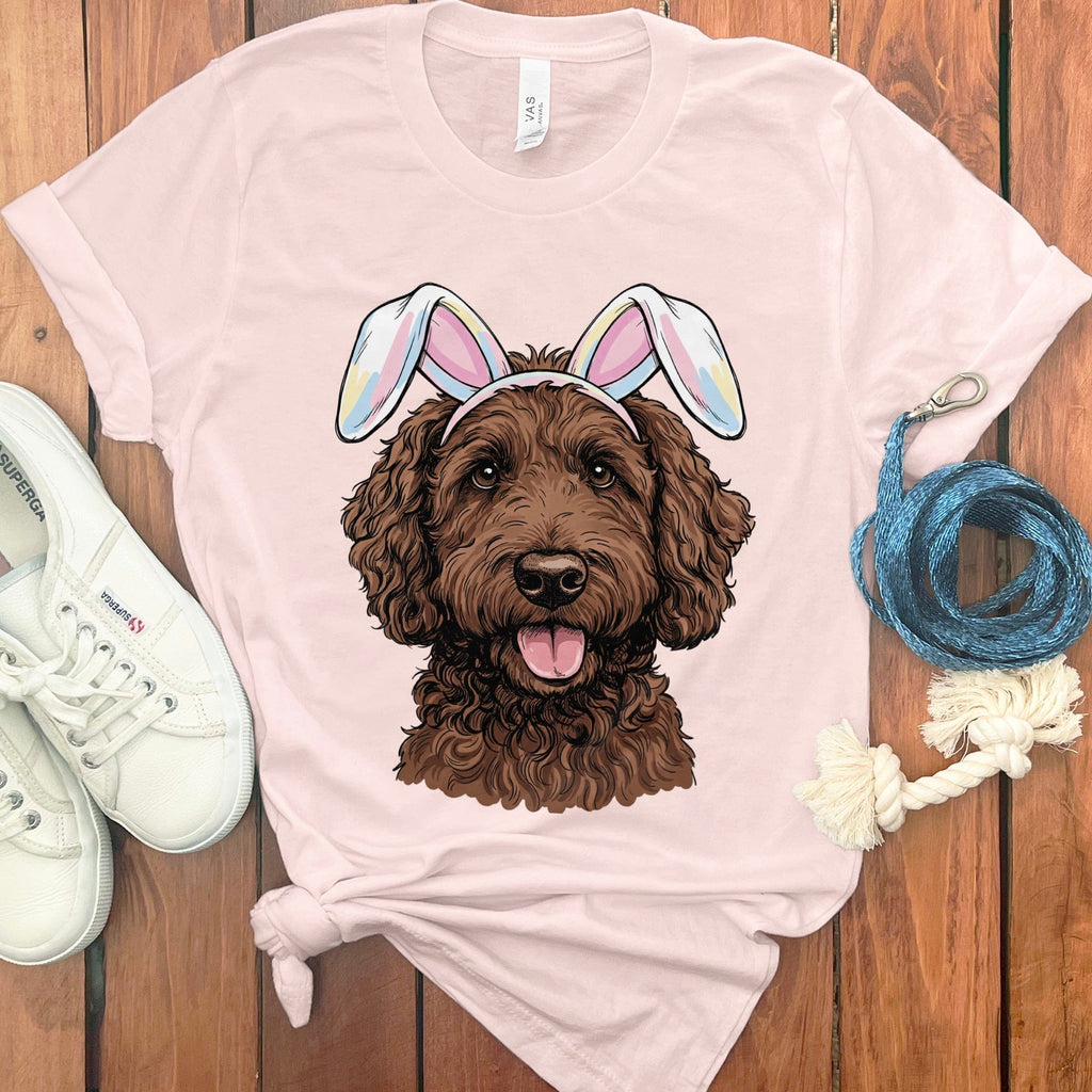 Chocolate Doodle Bunny T-Shirt in Soft Pink / S by Puppy Jo