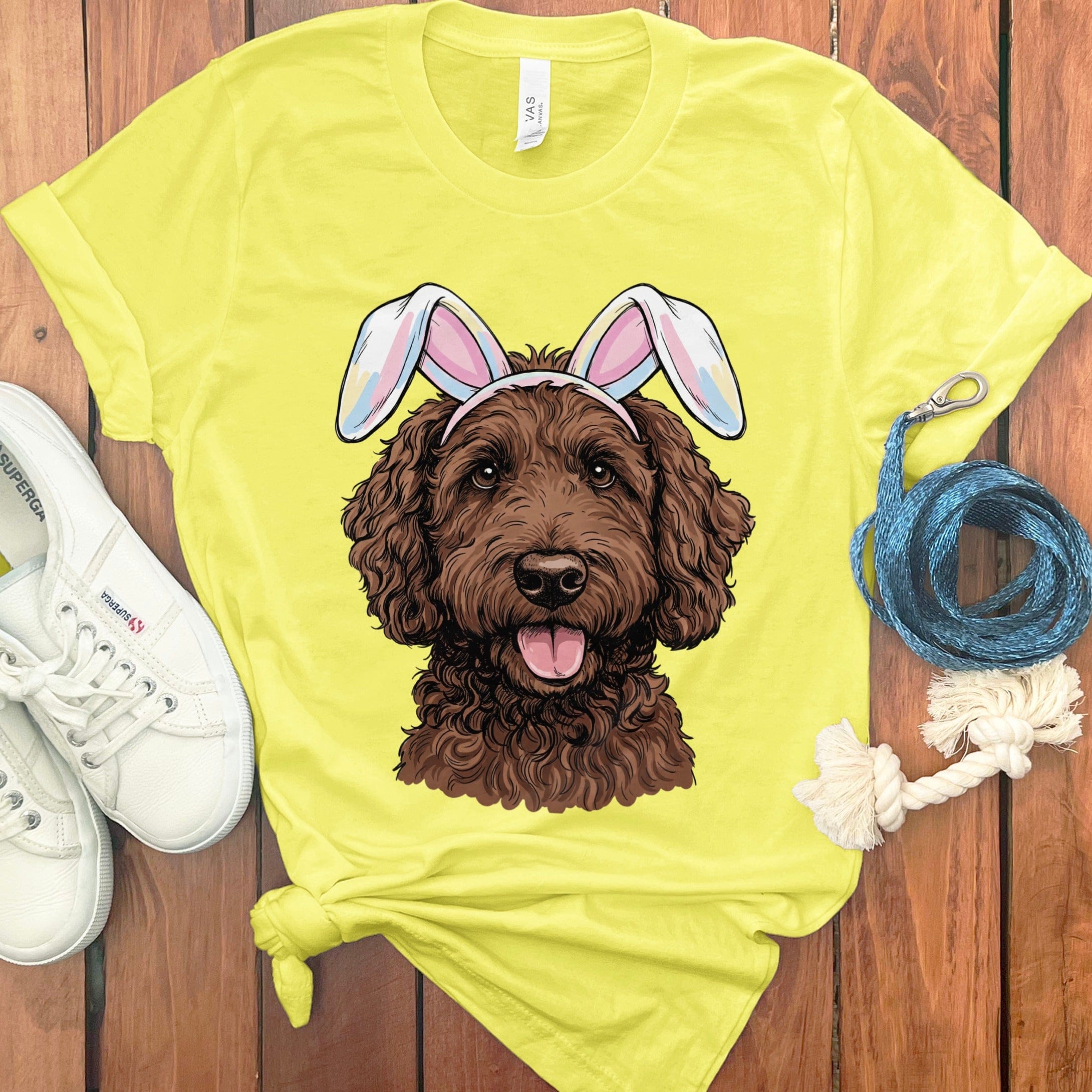 Chocolate Doodle Bunny T-Shirt in Yellow / S by Puppy Jo