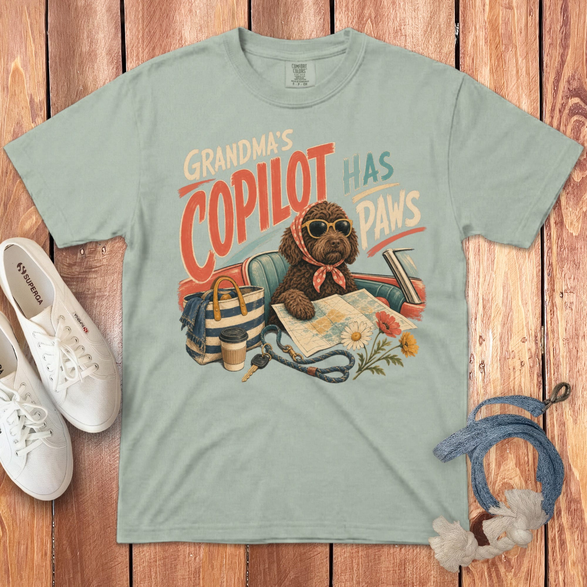 Chocolate Doodle Copilot Signature T-Shirt in Bay / S by Puppy Jo