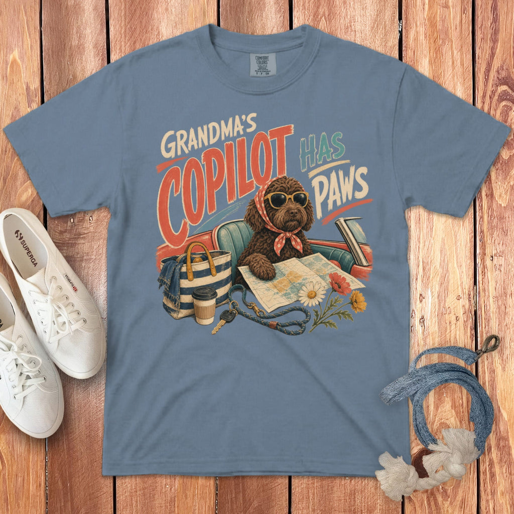 Chocolate Doodle Copilot Signature T-Shirt in Blue Jean / S by Puppy Jo