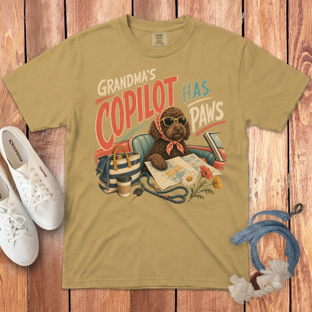 Chocolate Doodle Copilot Signature T-Shirt in Mustard / S by Puppy Jo
