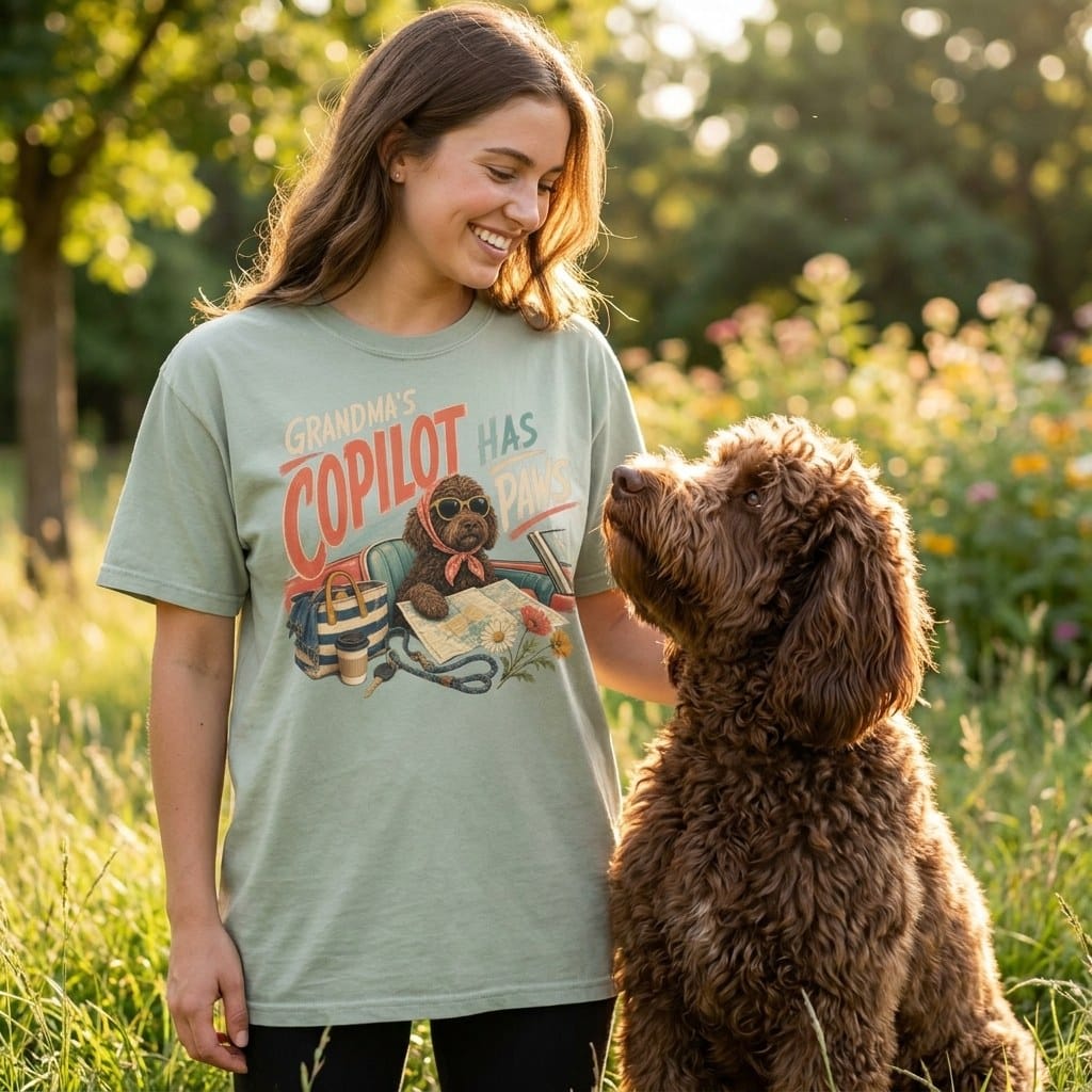 Chocolate Doodle Copilot Signature T-Shirt in by Puppy Jo