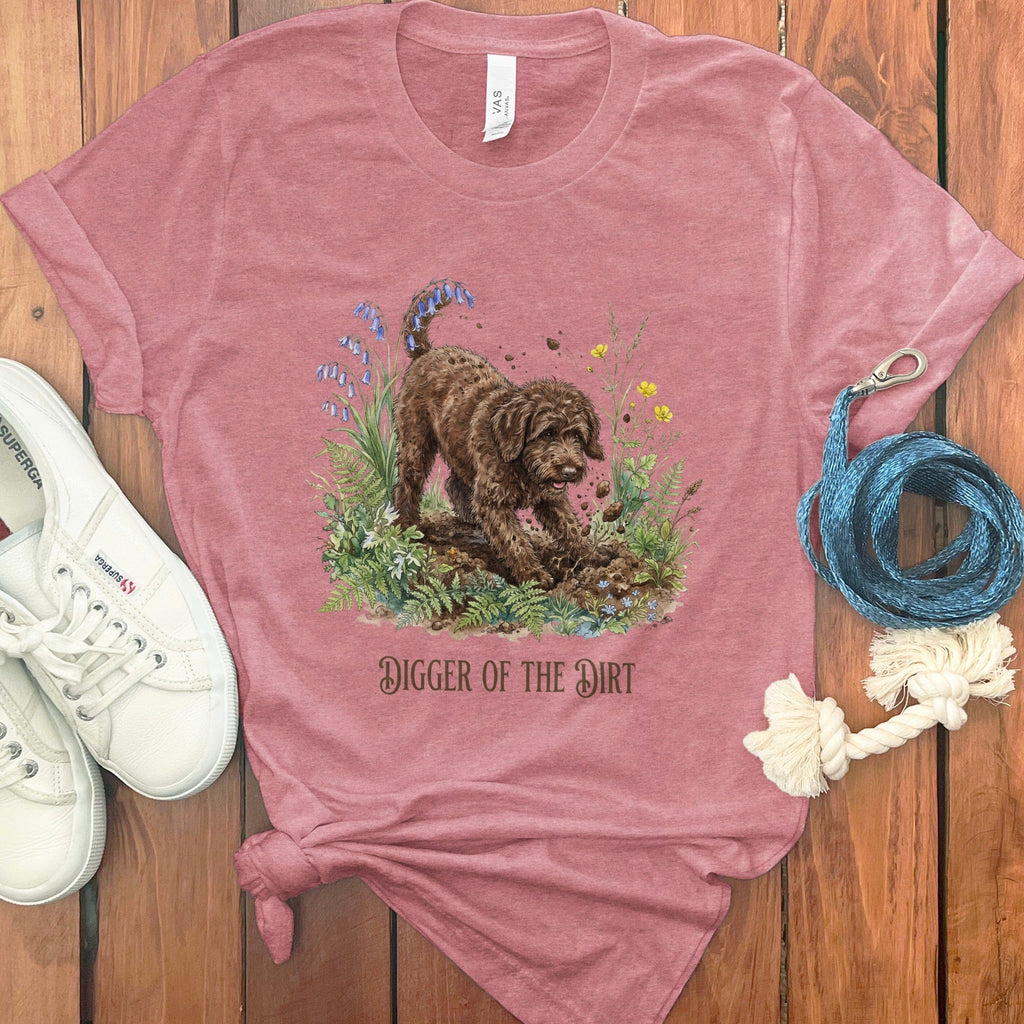 Chocolate Doodle Dirt T-Shirt in Heather Mauve / S by Puppy Jo