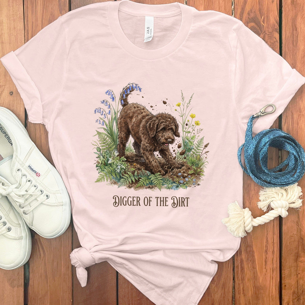 Chocolate Doodle Dirt T-Shirt in Soft Pink / S by Puppy Jo