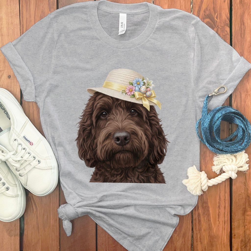 Chocolate Doodle Easter T-Shirt in Athletic Heather / M by Puppy Jo