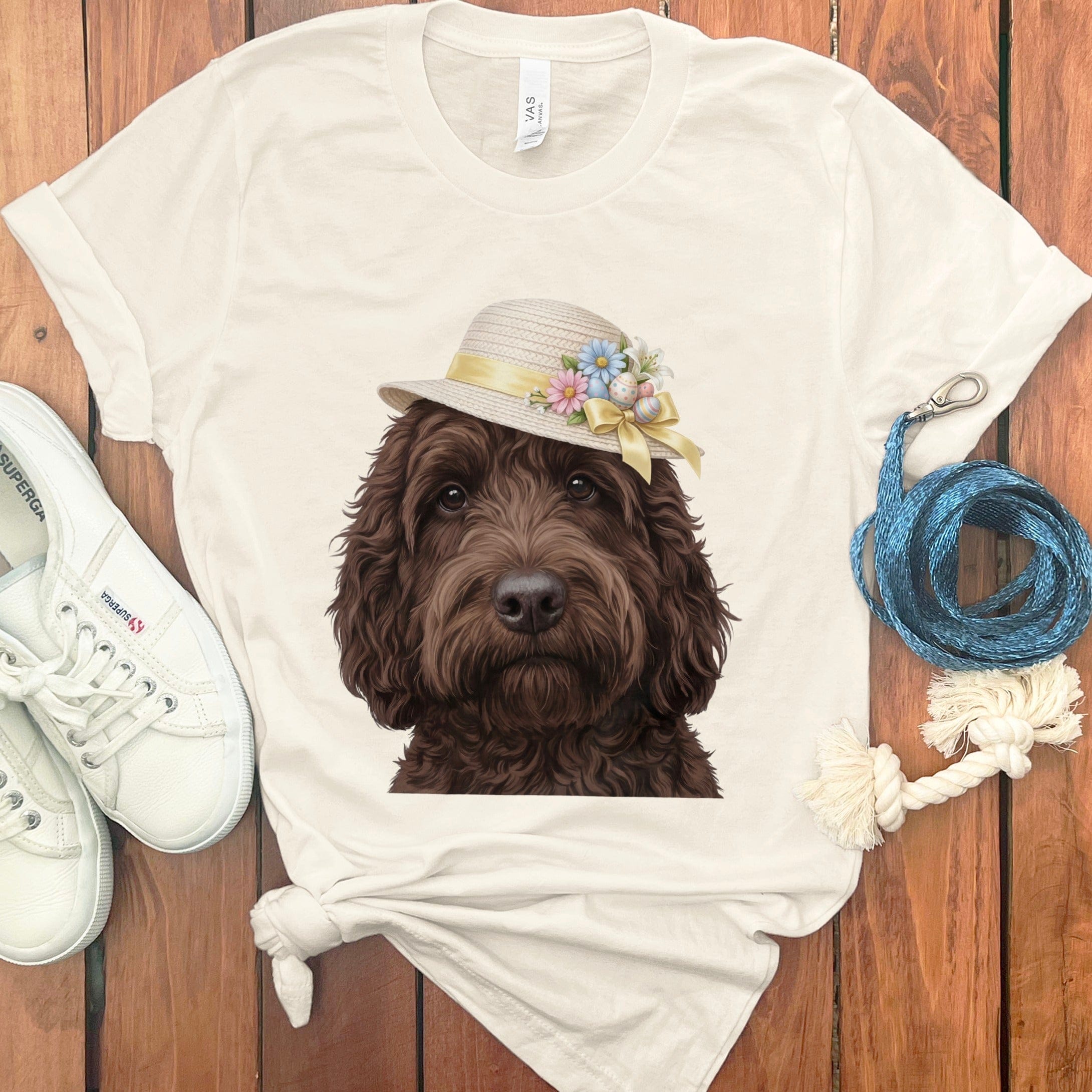 Chocolate Doodle Easter T-Shirt in Natural / M by Puppy Jo