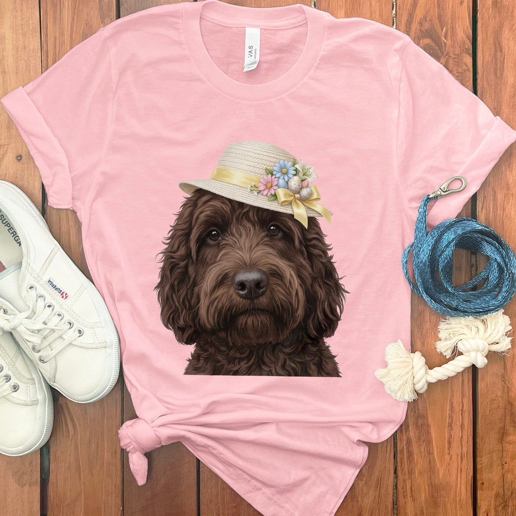 Chocolate Doodle Easter T-Shirt in Pink / M by Puppy Jo