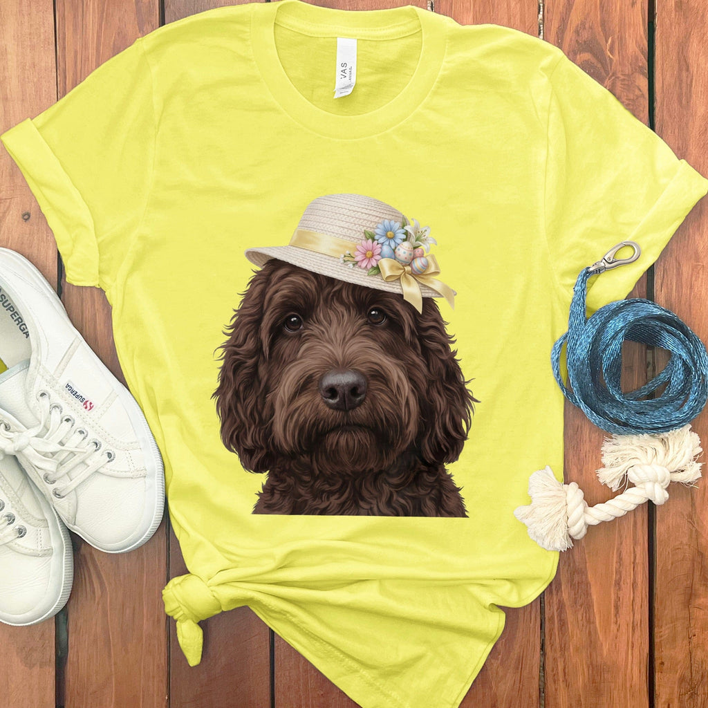 Chocolate Doodle Easter T-Shirt in Yellow / M by Puppy Jo