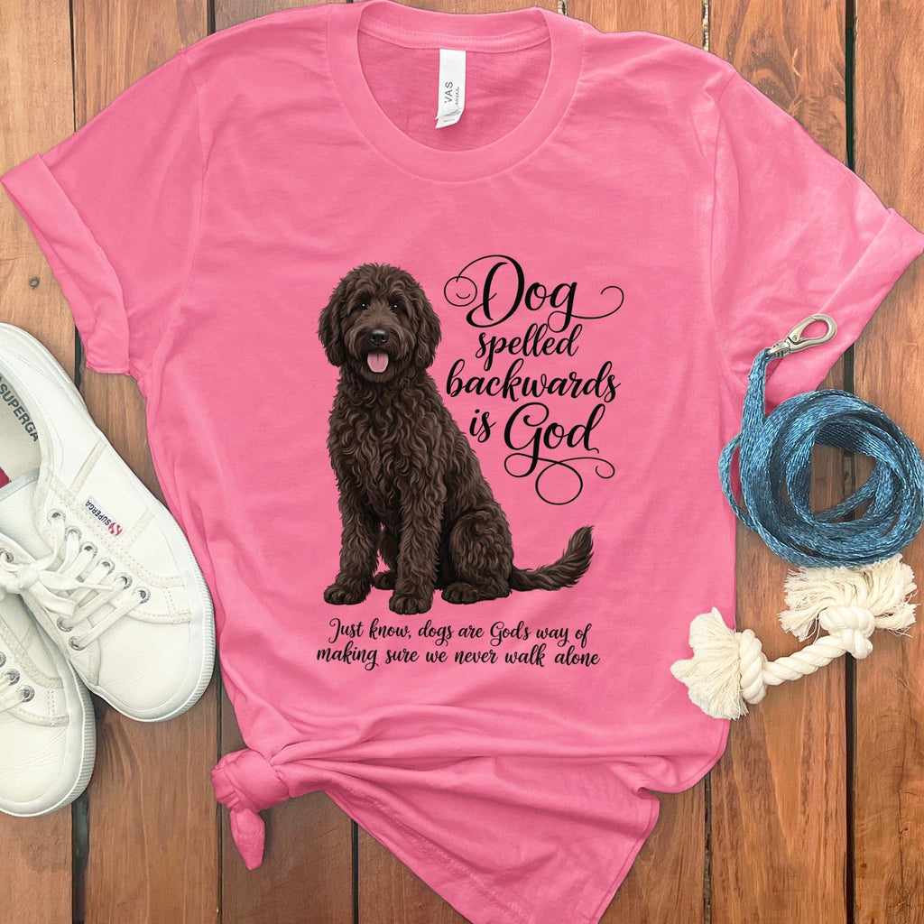 Chocolate Doodle God T-Shirt in Charity Pink / S by Puppy Jo