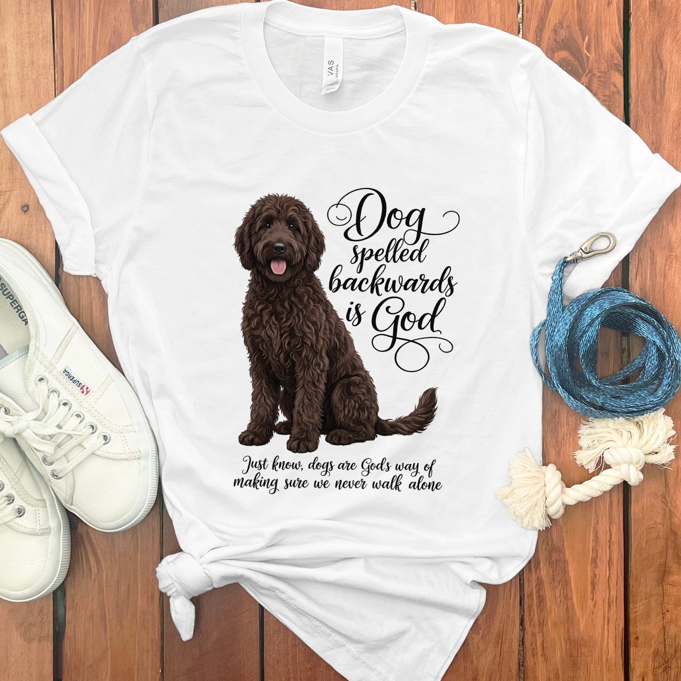 Chocolate Doodle God T-Shirt in White / S by Puppy Jo