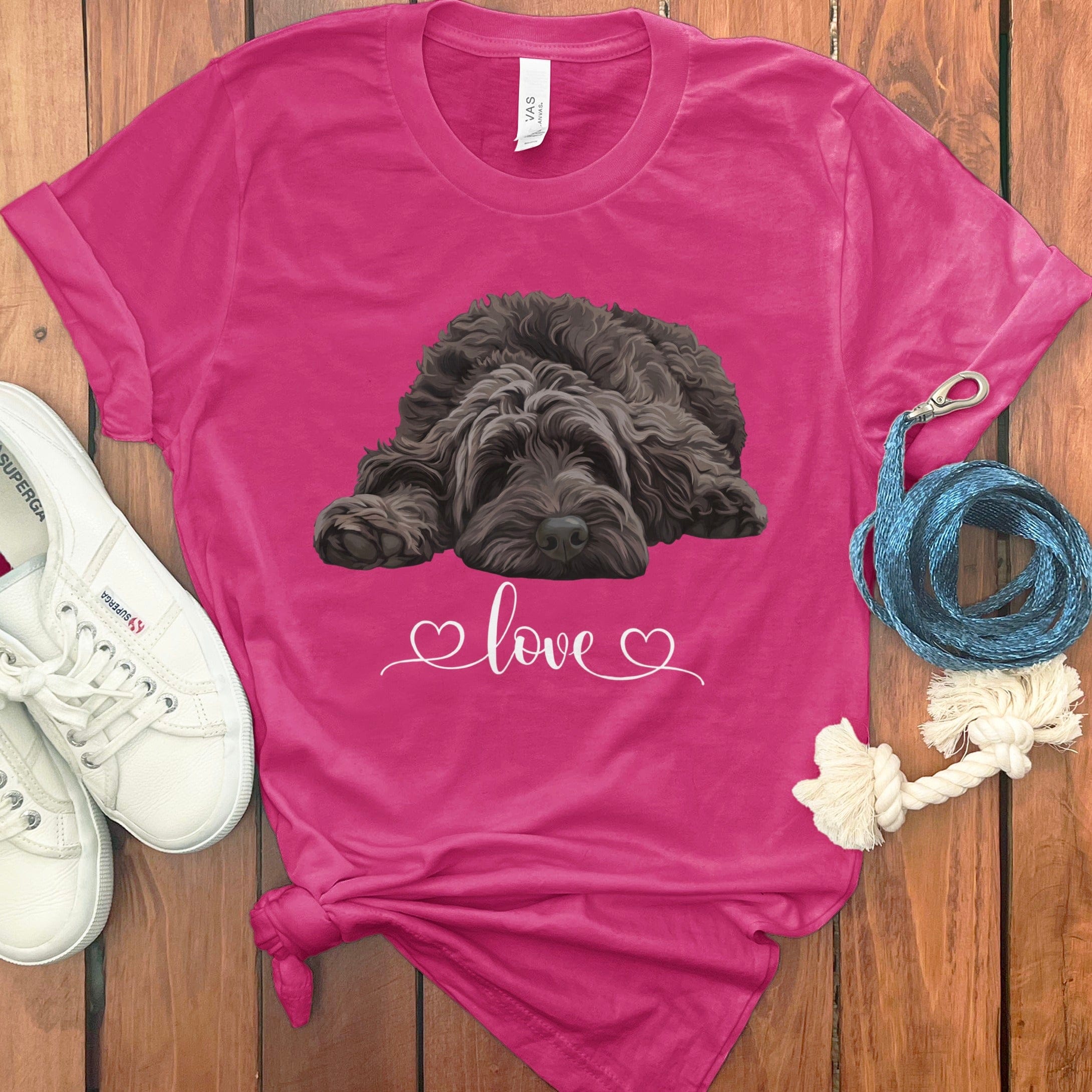 Chocolate Doodle Heart T-Shirt in Berry / M by Puppy Jo
