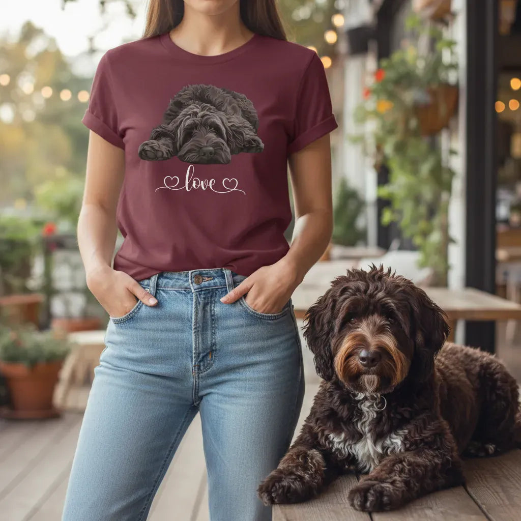 Chocolate Doodle Heart T-Shirt in by Puppy Jo