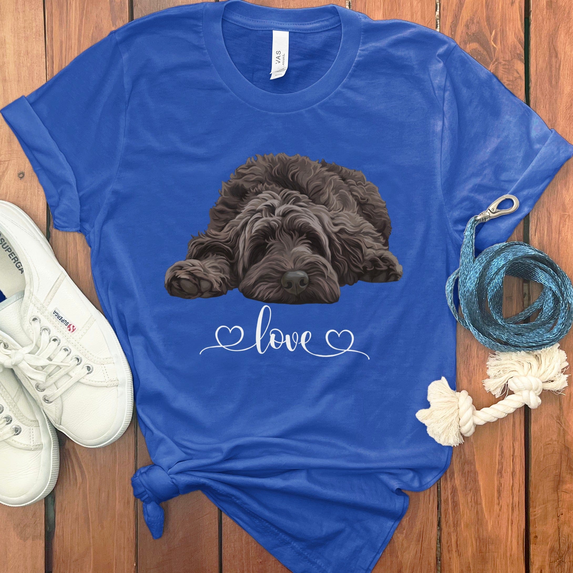 Chocolate Doodle Heart T-Shirt in True Royal / M by Puppy Jo