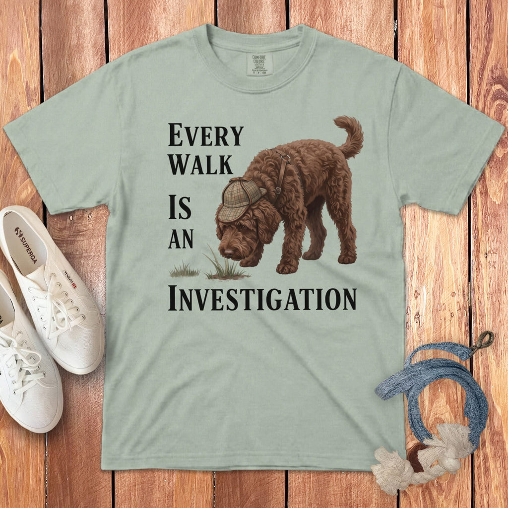 Chocolate Doodle Investigation Signature T-Shirt in Bay / M by Puppy Jo