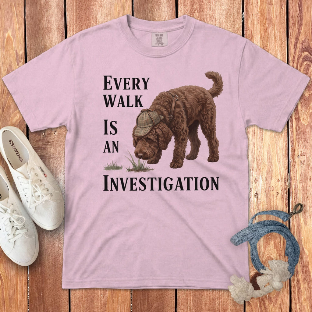 Chocolate Doodle Investigation Signature T-Shirt in Blossom / M by Puppy Jo