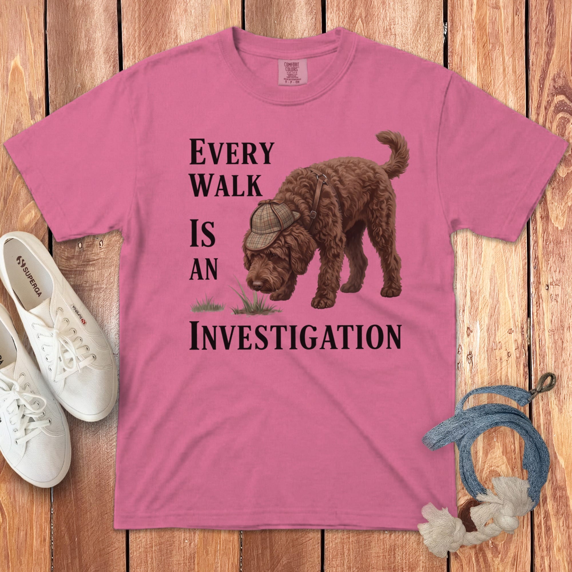 Chocolate Doodle Investigation Signature T-Shirt in Crunchberry / M by Puppy Jo