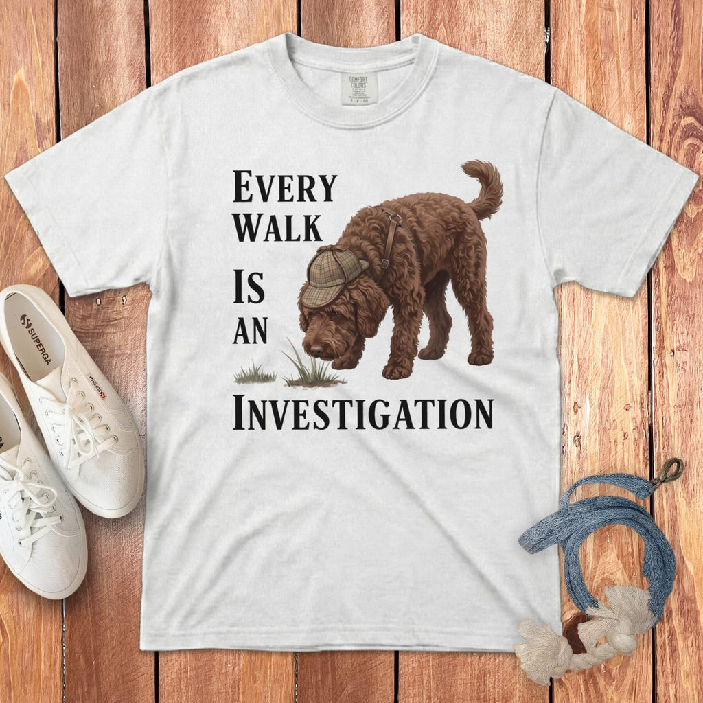 Chocolate Doodle Investigation Signature T-Shirt in White / M by Puppy Jo