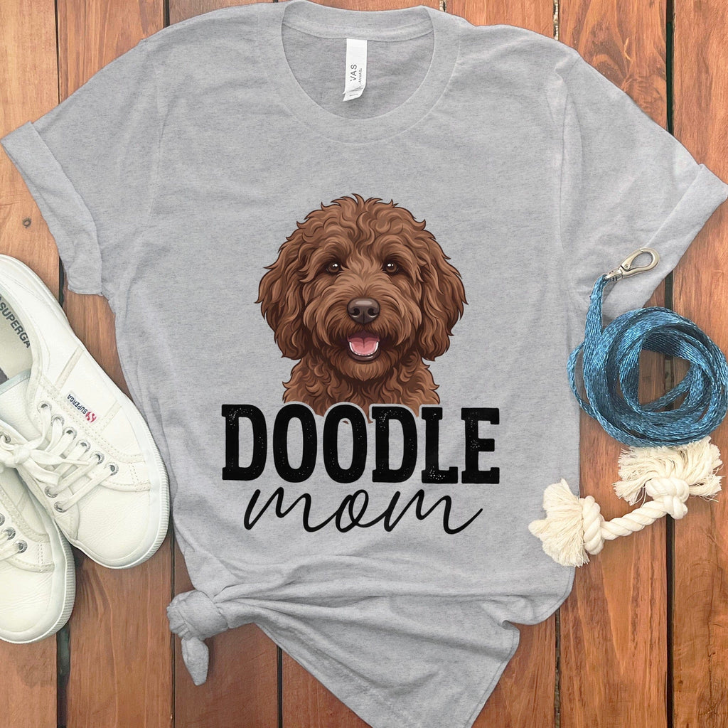 Chocolate Doodle Mom T-Shirt in Athletic Heather / S by Puppy Jo