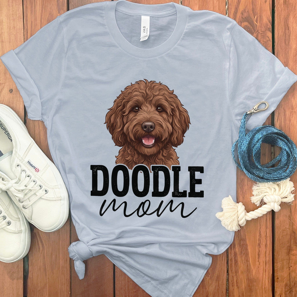 Chocolate Doodle Mom T-Shirt in Light Blue / M by Puppy Jo