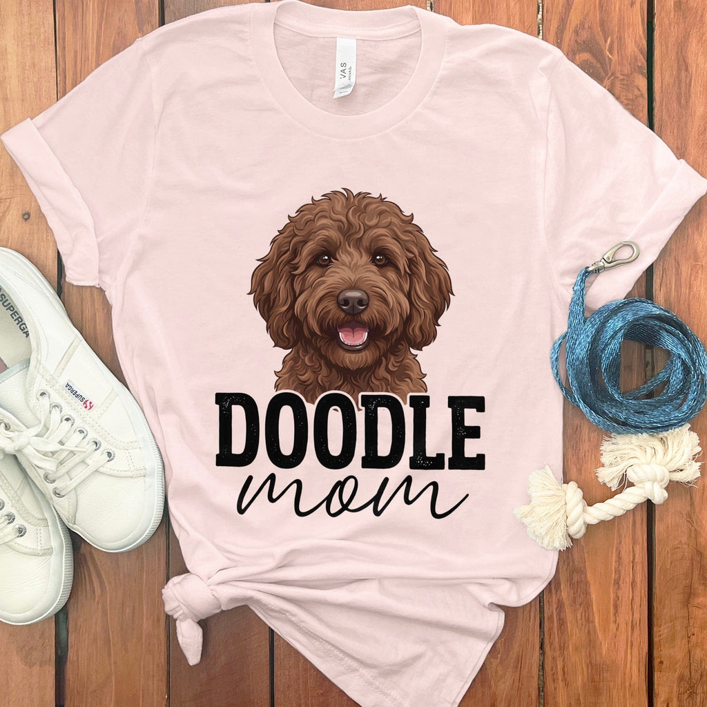 Chocolate Doodle Mom T-Shirt in Soft Pink / S by Puppy Jo