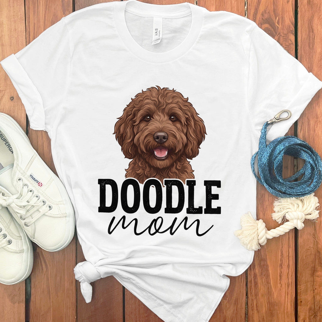 Chocolate Doodle Mom T-Shirt in White / S by Puppy Jo