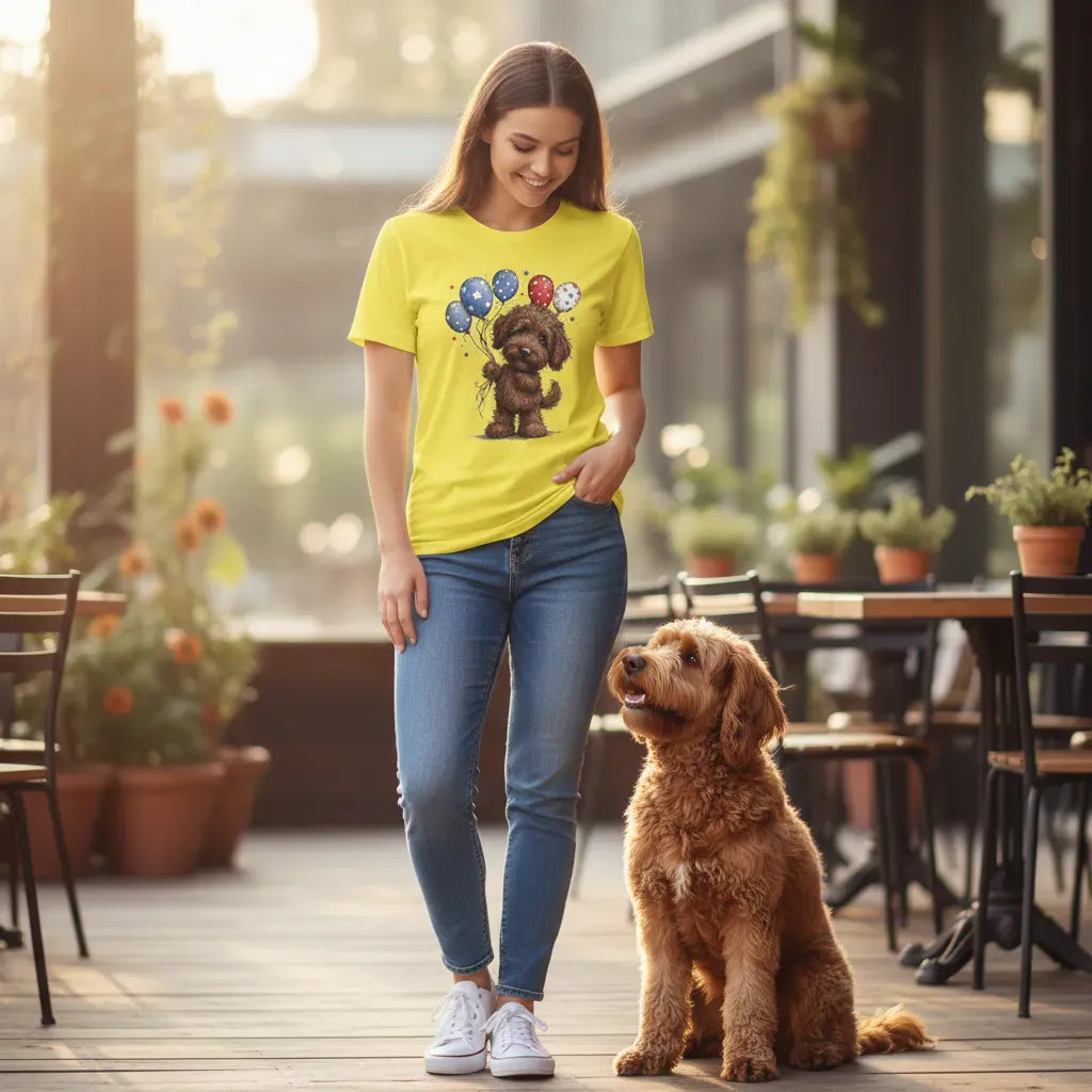 Chocolate Doodle Patriotic T-Shirt in by Puppy Jo
