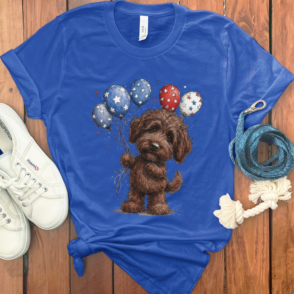 Chocolate Doodle Patriotic T-Shirt in True Royal / S by Puppy Jo
