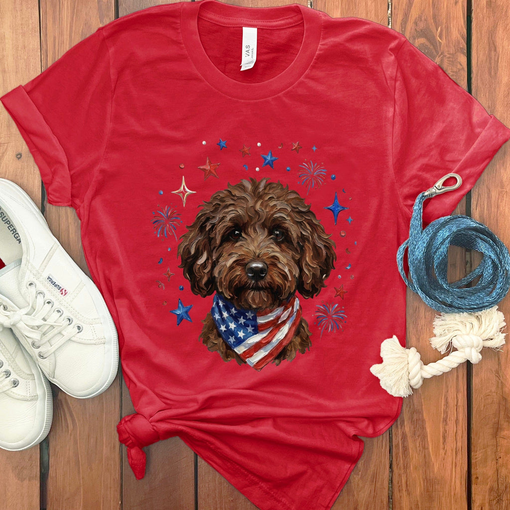 Chocolate Doodle Spirit T-Shirt in Red / S by Puppy Jo
