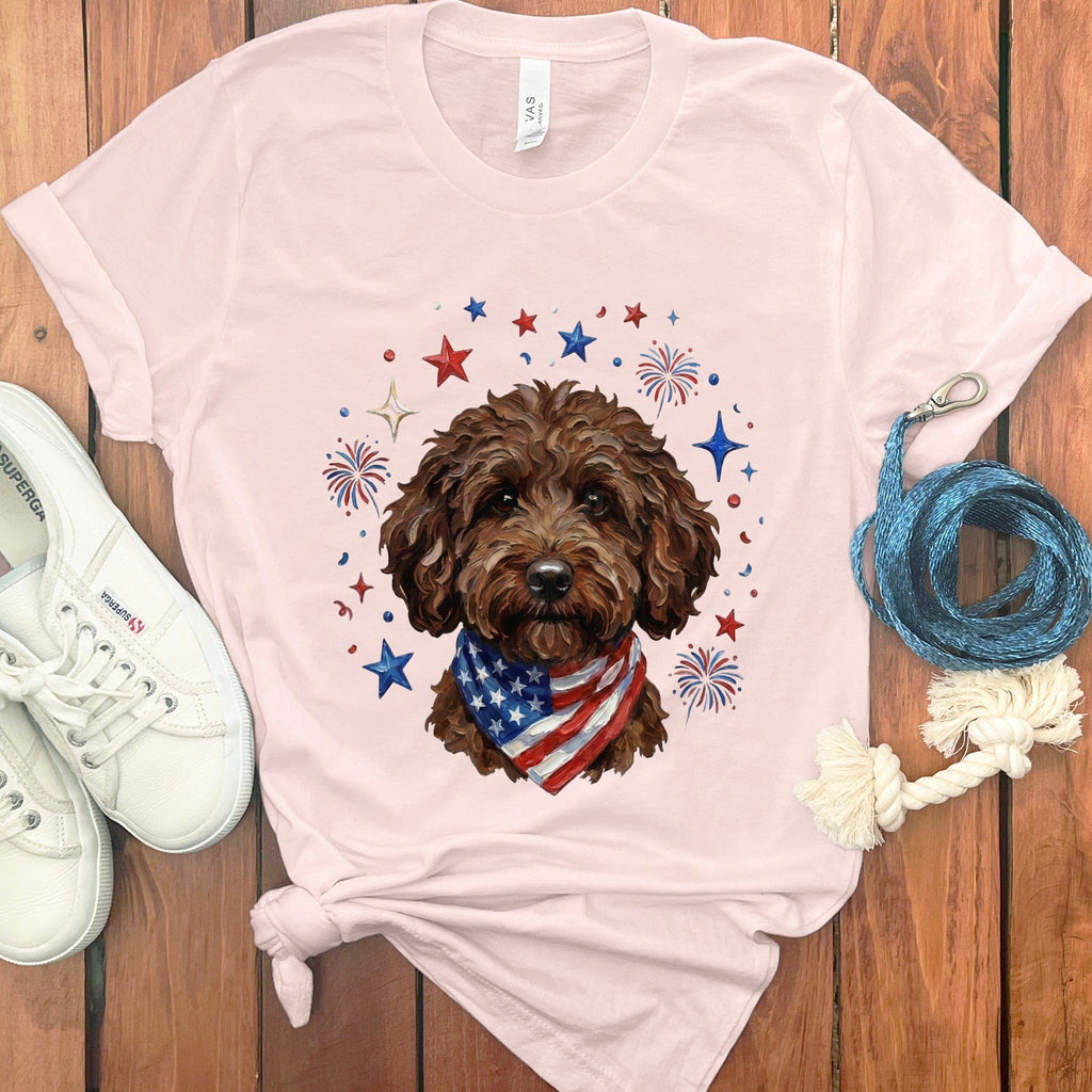 Chocolate Doodle Spirit T-Shirt in Soft Pink / S by Puppy Jo
