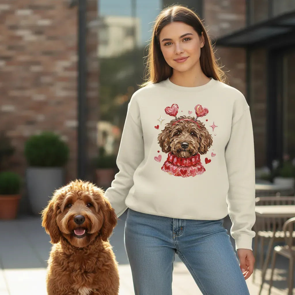 Chocolate Doodle Valentine Sweatshirt in by Puppy Jo