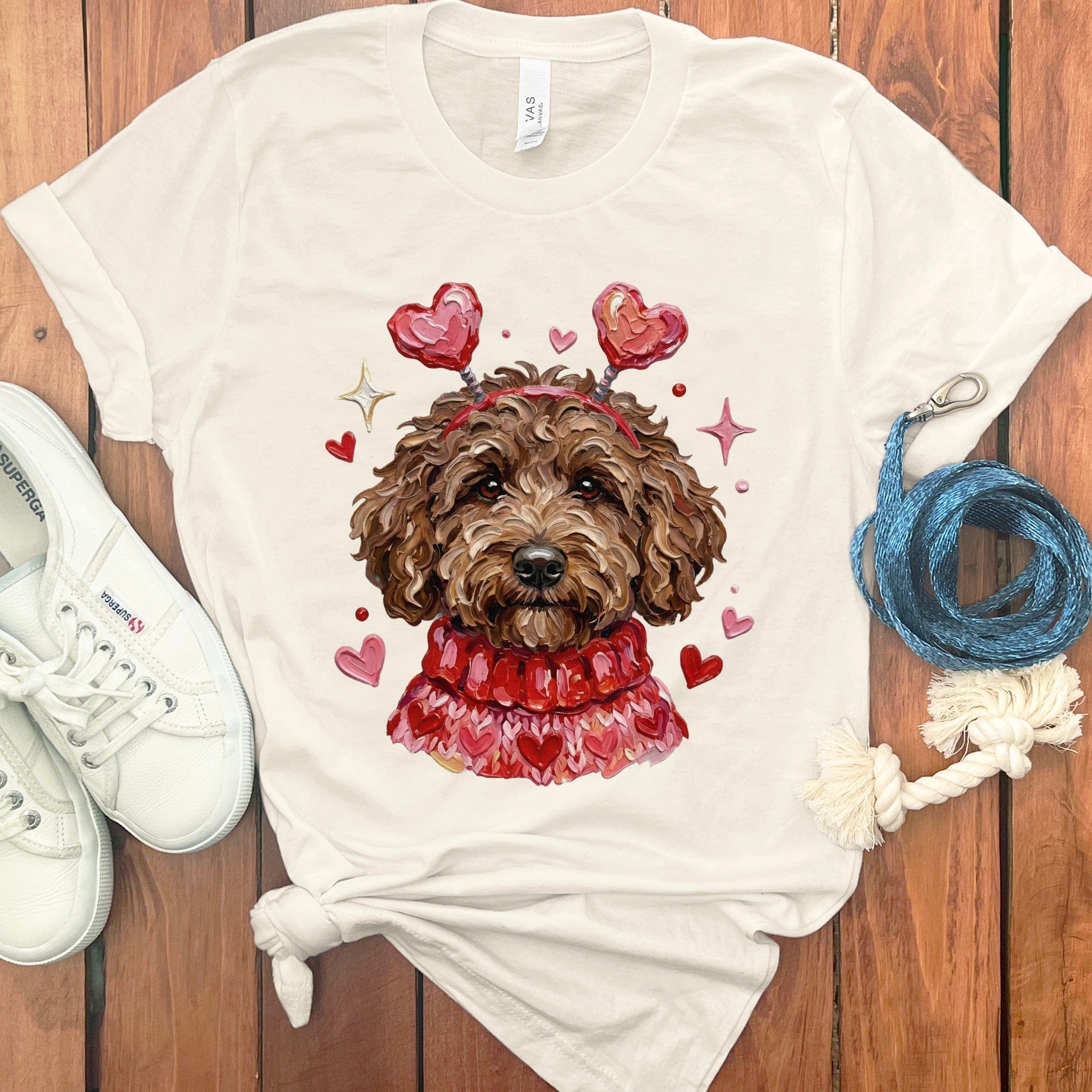 Chocolate Doodle Valentine T-Shirt in Natural / S by Puppy Jo