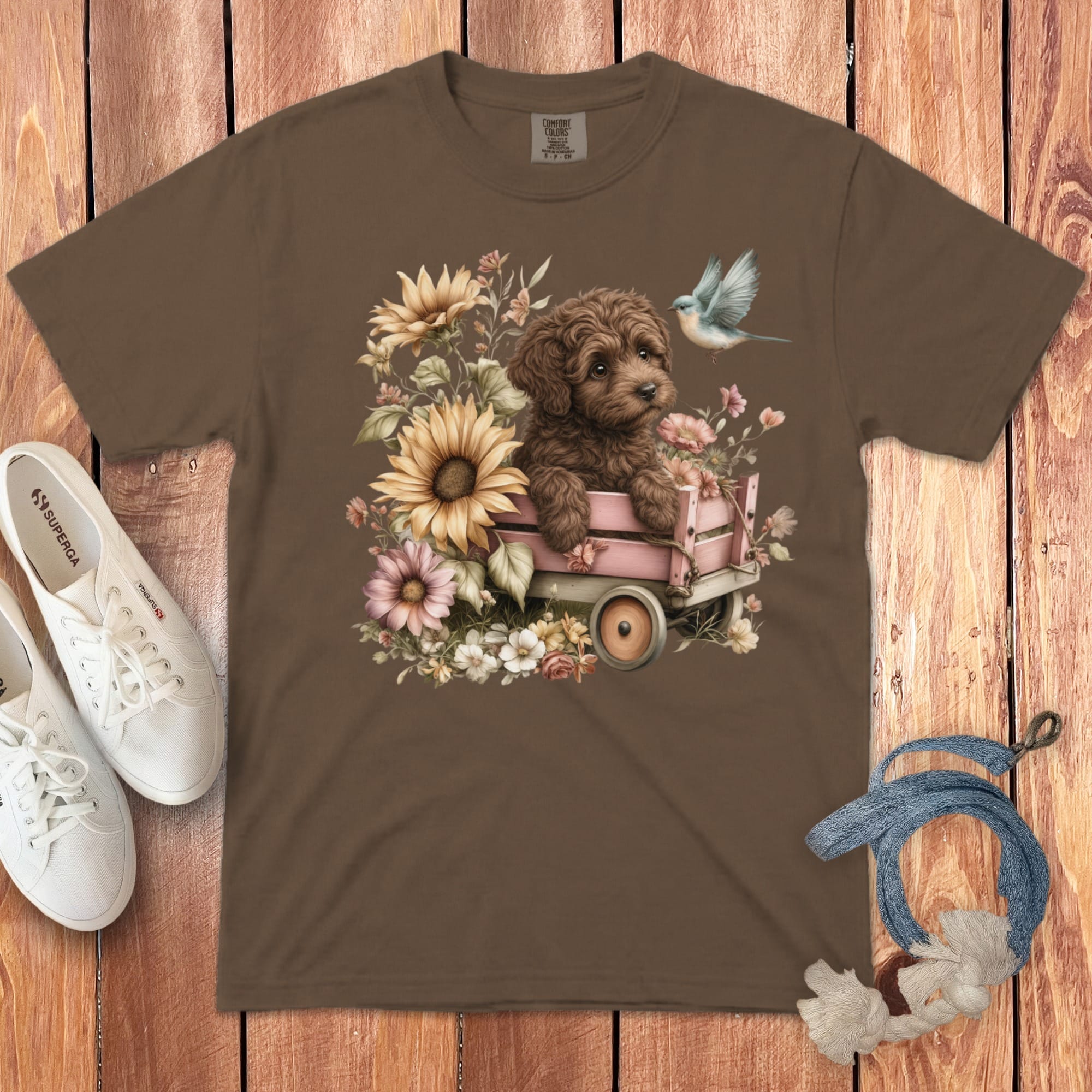 Chocolate Doodle Wagon Signature T-Shirt in Espresso / S by Puppy Jo