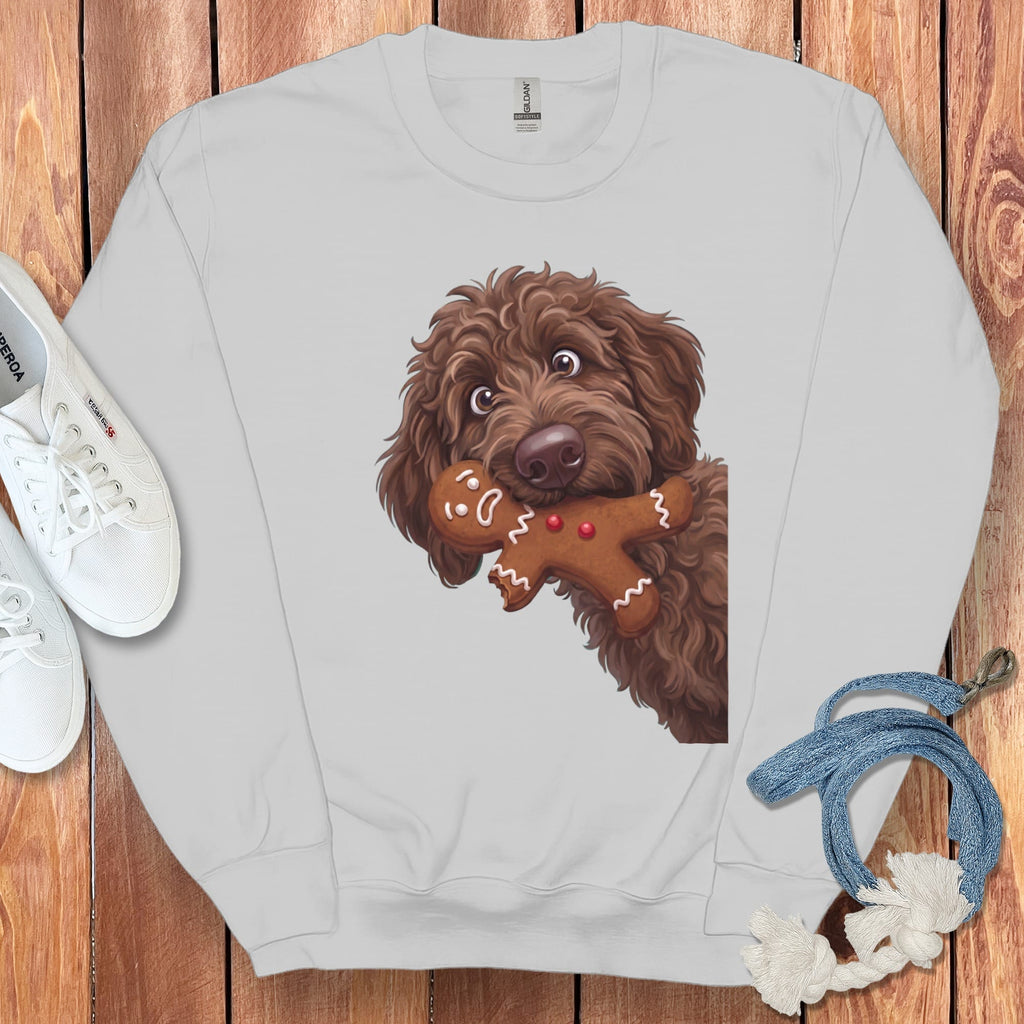 Chocolate Goldendoodle Cookie Thief Sweatshirt in Sport Grey / S by Puppy Jo
