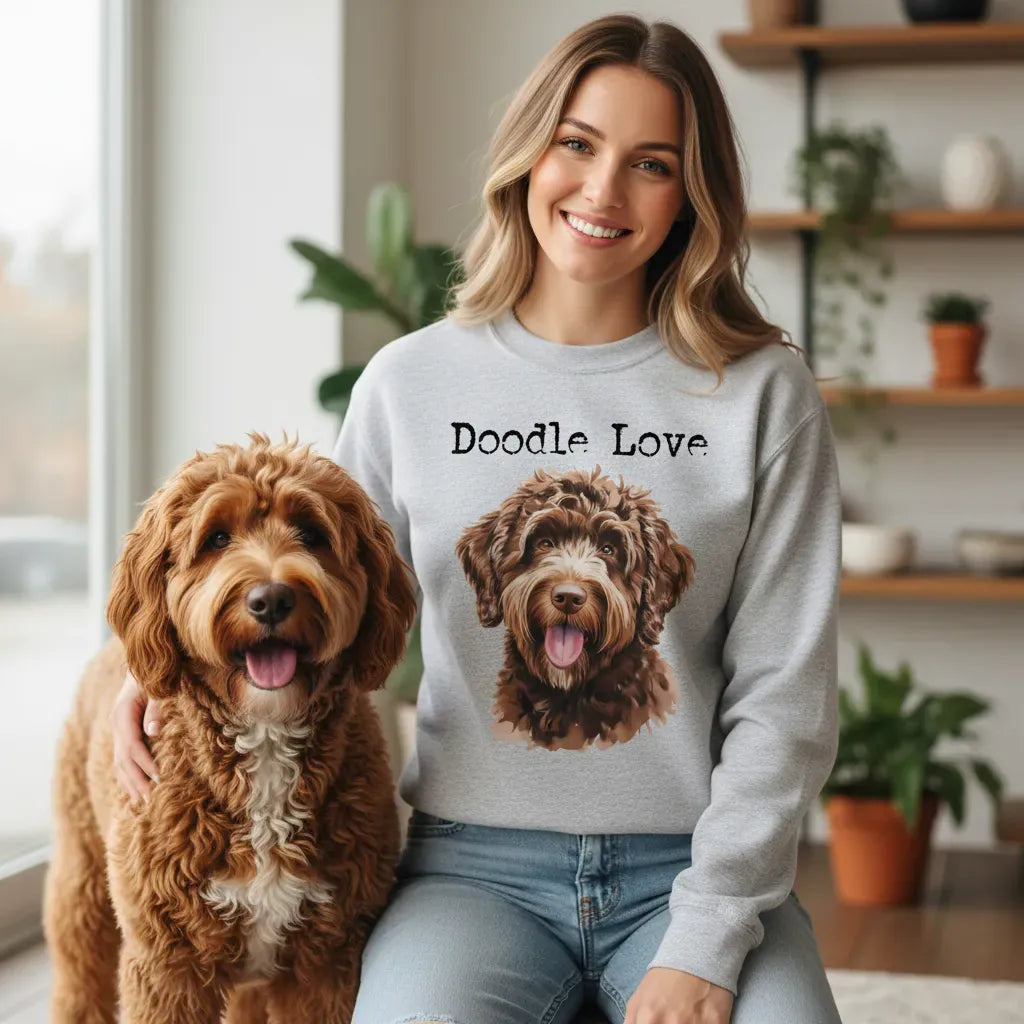 Chocolate Goldendoodle Doodle Love Sweatshirt in by Puppy Jo
