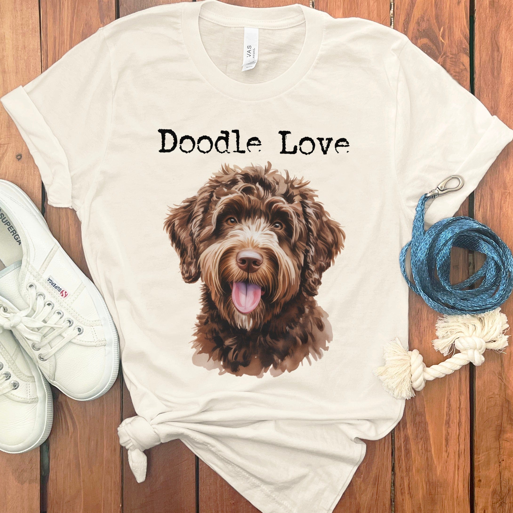 Chocolate Goldendoodle Doodle Love T-Shirt in Natural / S by Puppy Jo
