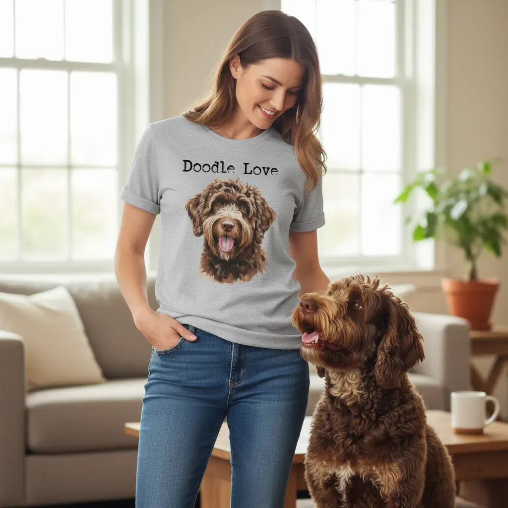Chocolate Goldendoodle Doodle Love T-Shirt in by Puppy Jo