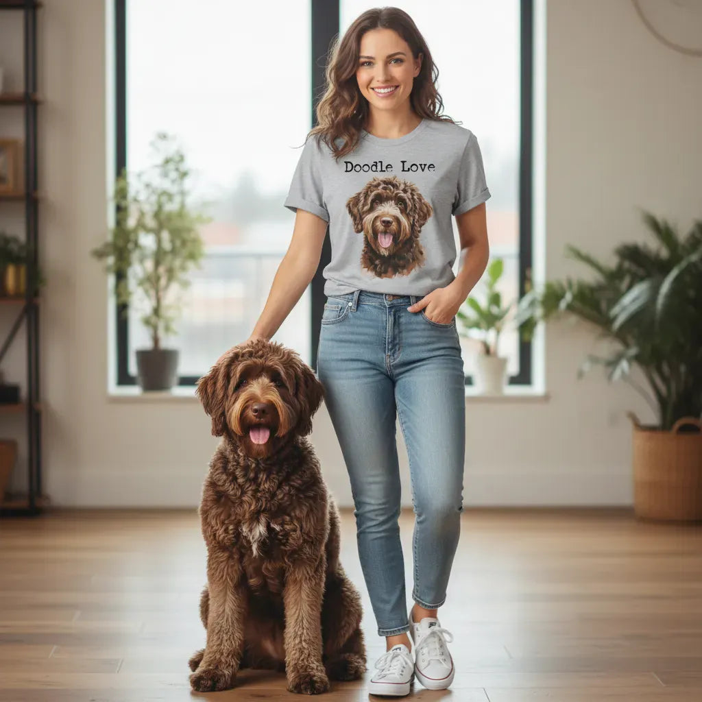 Chocolate Goldendoodle Doodle Love T-Shirt in by Puppy Jo