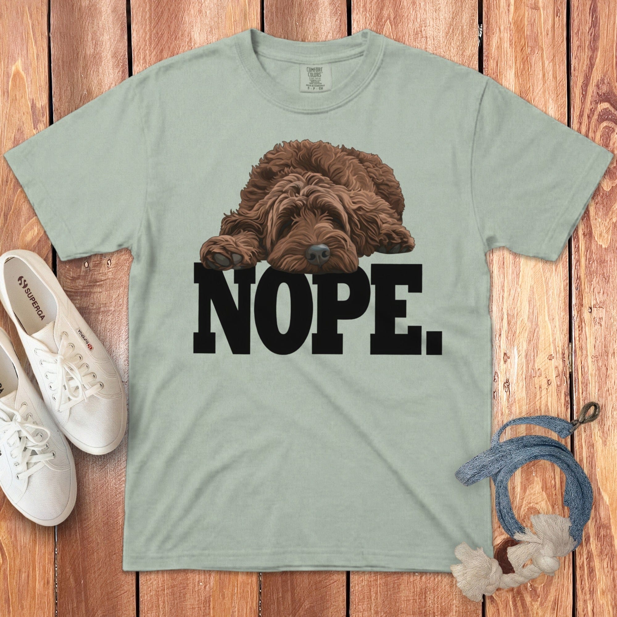 Chocolate Goldendoodle Labradoodle Nope Signature T-Shirt in Bay / S by Puppy Jo